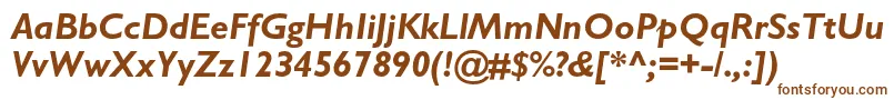 GillsansstdBolditalic-fontti – ruskeat fontit valkoisella taustalla