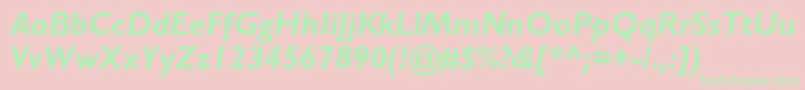 GillsansstdBolditalic-Schriftart – Grüne Schriften auf rosa Hintergrund