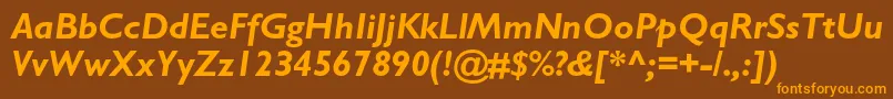 GillsansstdBolditalic Font – Orange Fonts on Brown Background