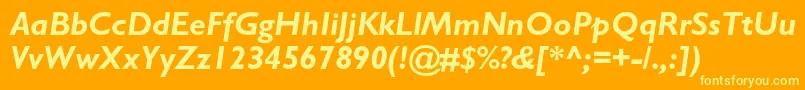 GillsansstdBolditalic Font – Yellow Fonts on Orange Background