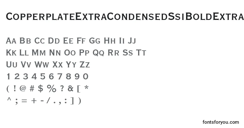 Шрифт CopperplateExtraCondensedSsiBoldExtraCondensed – алфавит, цифры, специальные символы