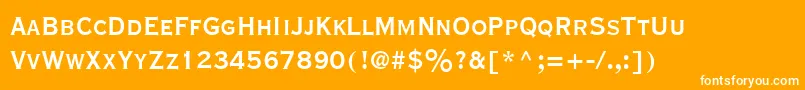 CopperplateExtraCondensedSsiBoldExtraCondensed Font – White Fonts on Orange Background