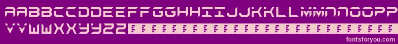 Aerospace-Schriftart – Rosa Schriften auf violettem Hintergrund