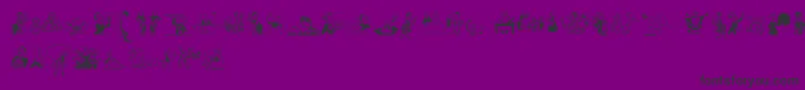 RetrodingsTwo-fontti – mustat fontit violetilla taustalla