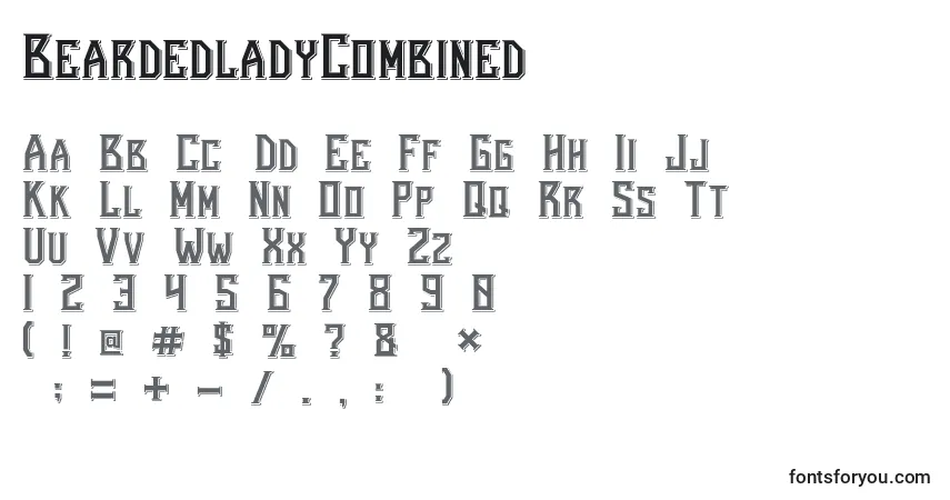 Schriftart BeardedladyCombined – Alphabet, Zahlen, spezielle Symbole