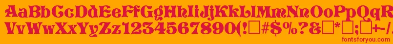 Storyboo Font – Red Fonts on Orange Background
