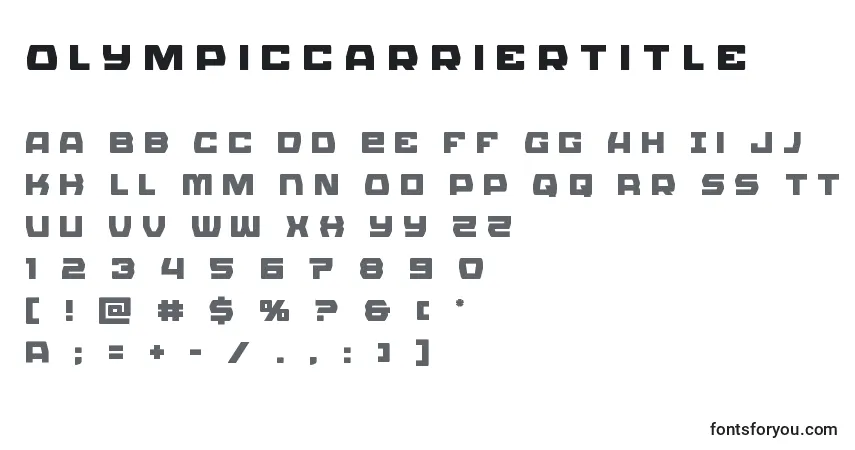Czcionka Olympiccarriertitle – alfabet, cyfry, specjalne znaki