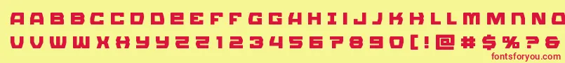 Olympiccarriertitle Font – Red Fonts on Yellow Background