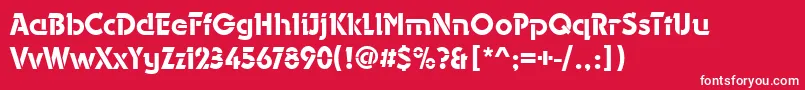 フォントDurangoAltMediumRegular – 赤い背景に白い文字