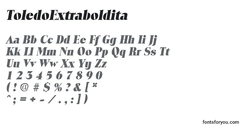 Schriftart ToledoExtraboldita – Alphabet, Zahlen, spezielle Symbole