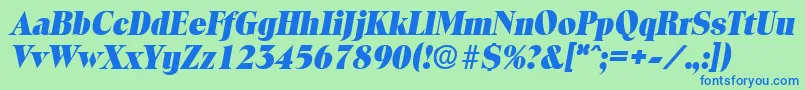 ToledoExtraboldita Font – Blue Fonts on Green Background