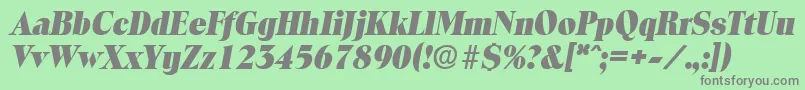 ToledoExtraboldita-Schriftart – Graue Schriften auf grünem Hintergrund