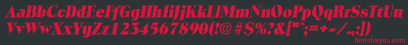 ToledoExtraboldita Font – Red Fonts on Black Background