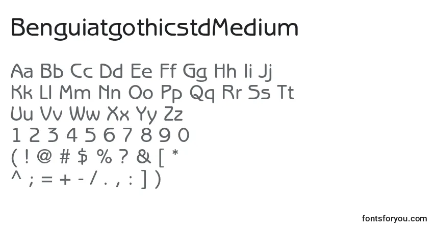 A fonte BenguiatgothicstdMedium – alfabeto, números, caracteres especiais