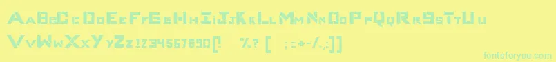 Czcionka Complices007 – zielone czcionki na żółtym tle
