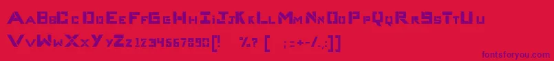 Complices007 Font – Purple Fonts on Red Background