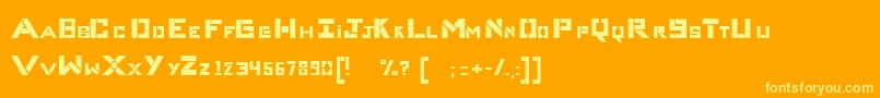 Complices007 Font – Yellow Fonts on Orange Background