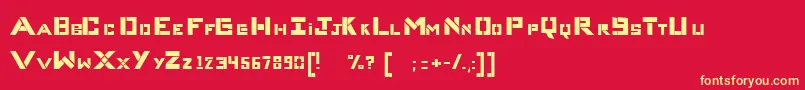 Complices007 Font – Yellow Fonts on Red Background