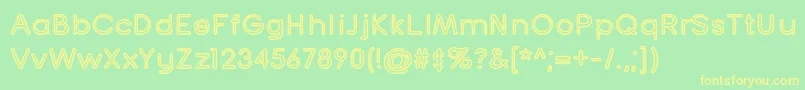 Шрифт TurntableTt – жёлтые шрифты на зелёном фоне