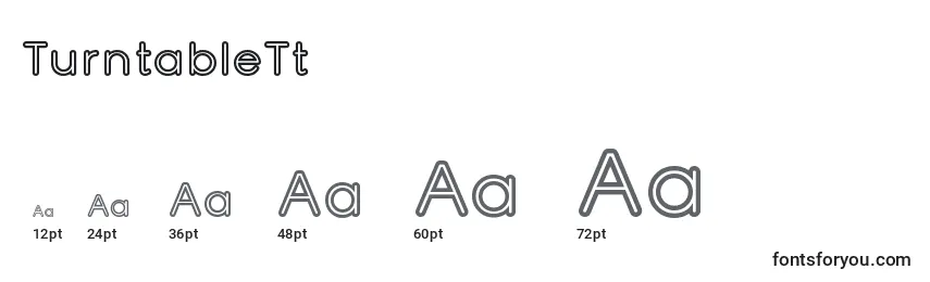 TurntableTt Font Sizes
