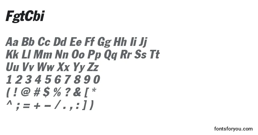 A fonte FgtCbi – alfabeto, números, caracteres especiais