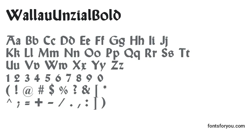 Schriftart WallauUnzialBold – Alphabet, Zahlen, spezielle Symbole