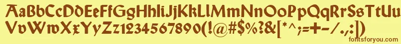 Шрифт WallauUnzialBold – коричневые шрифты на жёлтом фоне