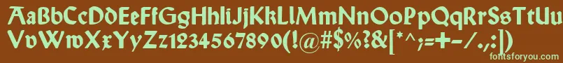 WallauUnzialBold Font – Green Fonts on Brown Background