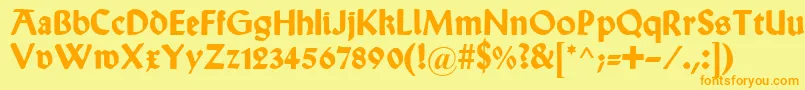 WallauUnzialBold Font – Orange Fonts on Yellow Background