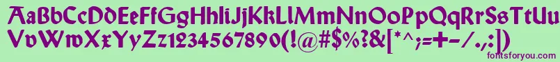 WallauUnzialBold Font – Purple Fonts on Green Background