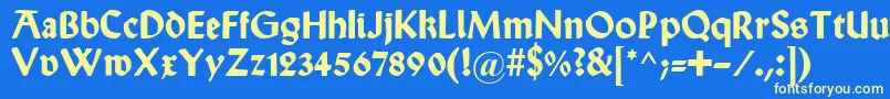 WallauUnzialBold Font – Yellow Fonts on Blue Background