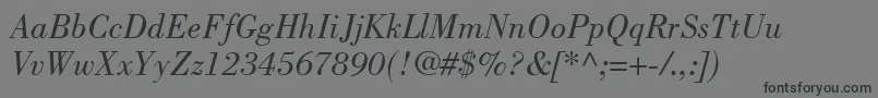 BodoniLtBookItalic Font – Black Fonts on Gray Background
