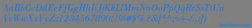 BodoniLtBookItalic Font – Blue Fonts on Gray Background