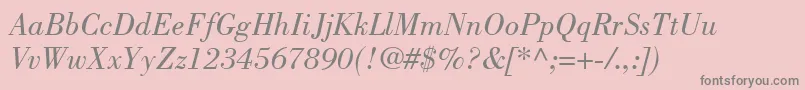 BodoniLtBookItalic Font – Gray Fonts on Pink Background