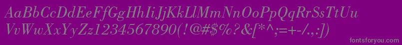 BodoniLtBookItalic Font – Gray Fonts on Purple Background