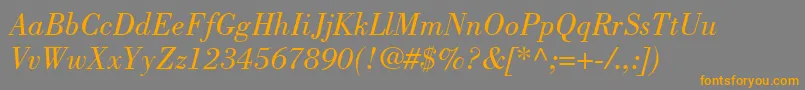 BodoniLtBookItalic Font – Orange Fonts on Gray Background