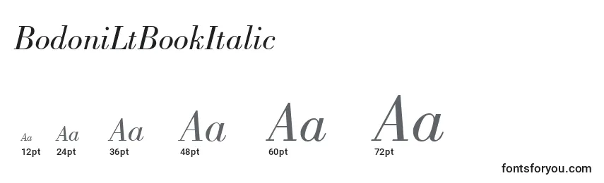 BodoniLtBookItalic Font Sizes