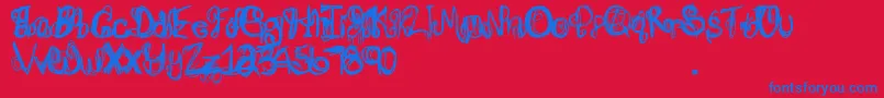 Jadespsychosis Font – Blue Fonts on Red Background