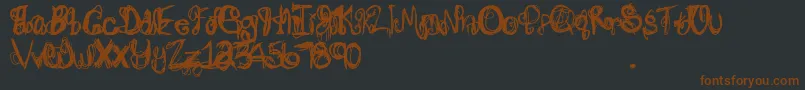 Jadespsychosis-fontti – ruskeat fontit mustalla taustalla
