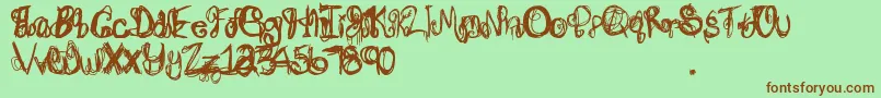 Jadespsychosis Font – Brown Fonts on Green Background