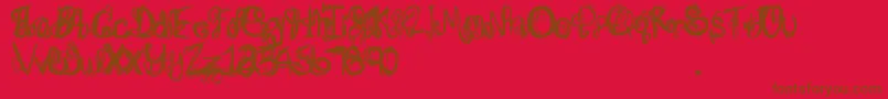 Jadespsychosis Font – Brown Fonts on Red Background