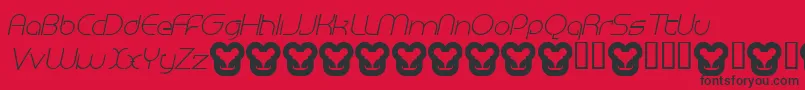 MegalomaniaItalic-Schriftart – Schwarze Schriften auf rotem Hintergrund