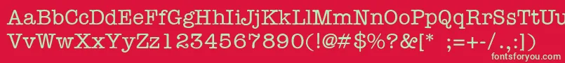 Ft56 Font – Green Fonts on Red Background