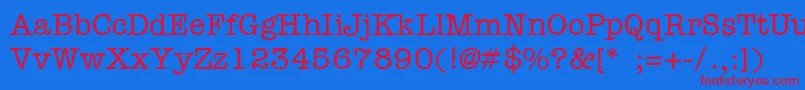 Ft56-fontti – punaiset fontit sinisellä taustalla
