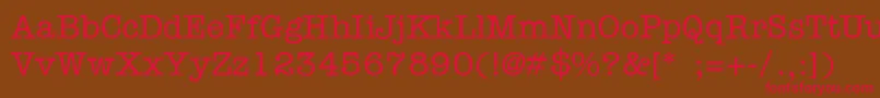 Ft56-Schriftart – Rote Schriften auf braunem Hintergrund