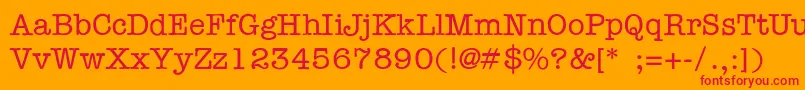 Ft56-Schriftart – Rote Schriften auf orangefarbenem Hintergrund