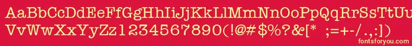 Ft56 Font – Yellow Fonts on Red Background
