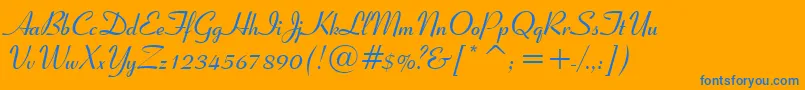 fuente Ribbon131BoldBt – Fuentes Azules Sobre Fondo Naranja