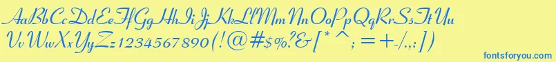 Ribbon131BoldBt Font – Blue Fonts on Yellow Background