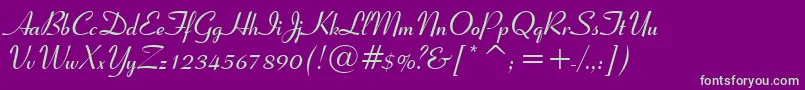 Ribbon131BoldBt-Schriftart – Grüne Schriften auf violettem Hintergrund